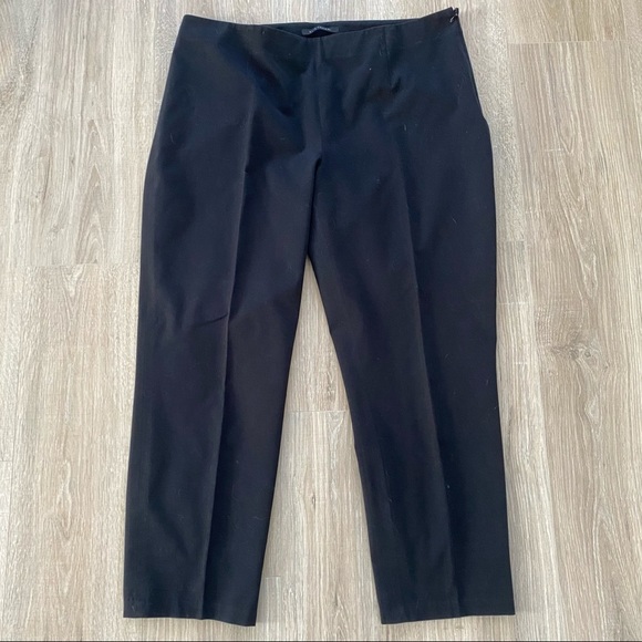 Elie Tahari Black Cropped Trouser Pants Sz 14 - Picture 1 of 10